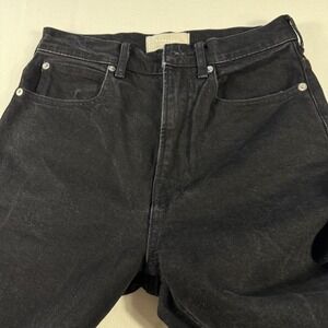 Everlane The Way High Jean size 25 Black Denim High Waist Cropped Frayed Hem‎